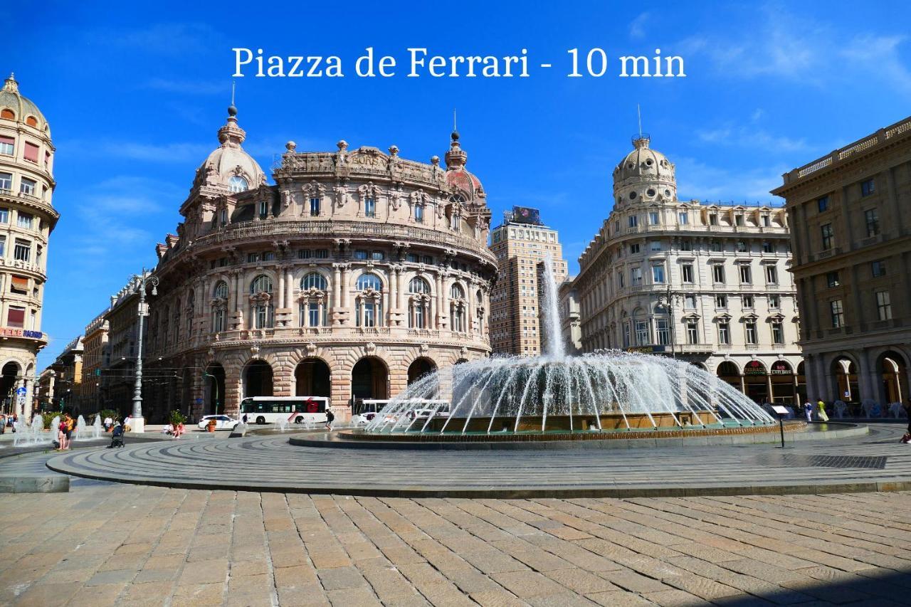 شقة Attico Luxury Con Parcheggio E Terrazza Vista Mozzafiato جنوة المظهر الخارجي الصورة